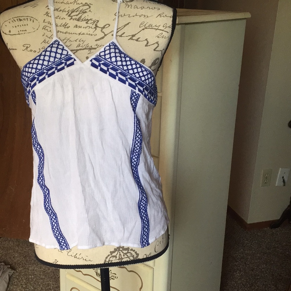 White and blue tank top
